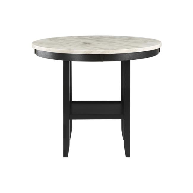 Light Gray Rubberwood Pub Table with 4 Fabric Chairs
