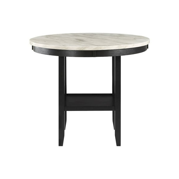 Global Furniture USA D40011 Light Gray Marble Top Bar Table with Built-In Shelf