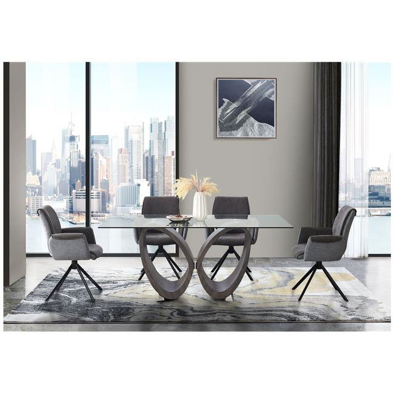 Global Furniture USA D80012 Dark Gray Glass Top Dining Table - Walmart.com