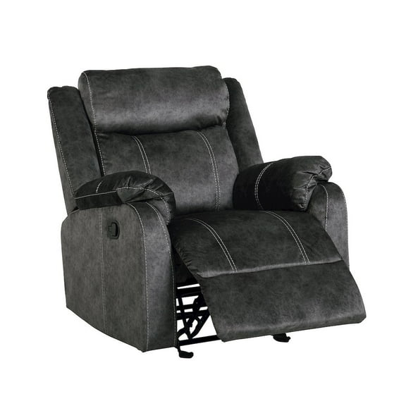 Global Furniture USA Domino Contemporary Gray Fabric Glider Recliner