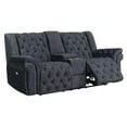 thumbnail image 1 of Global Furniture USA EVELYN-DOMINO GRANITE-PCRLS Evelyn Power Console Reclining Loveseat, Granite, 1 of 4