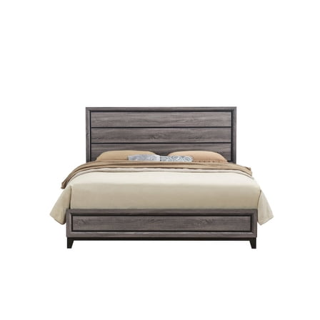 Global Furniture USA Rustic Transitional Kate Grey King Bed, Foil Grey