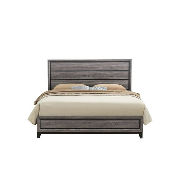 Global Furniture USA Rustic Transitional Kate Grey King Bed, Foil Grey