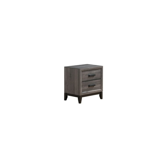 Global Furniture USA Kate Gray Wooden 2-Drawer Nightstand