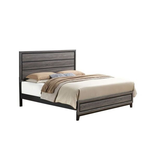 Global Furniture USA Kate Gray Wooden Panel Headboard Queen Bed