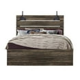 thumbnail image 1 of Global Furniture USA LINWOOD-QB-N Linwood Dark Oak Queen Size Bed with Lamps, 1 of 2