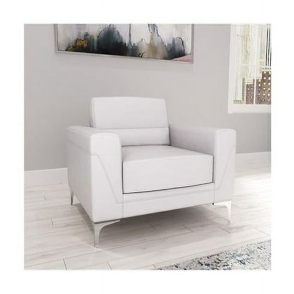 Global Furniture USA U6109-LIGHT GRY PVC-S Casual Style Affordable Sofa, Light Grey