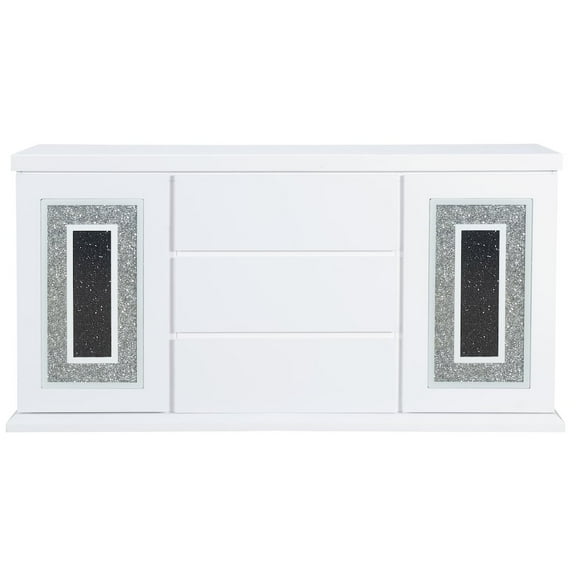 Global Furniture USA Monaco High Gloss White Wooden Buffet