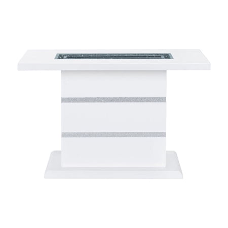 Global Furniture USA Monaco High Gloss Wood White Console Table