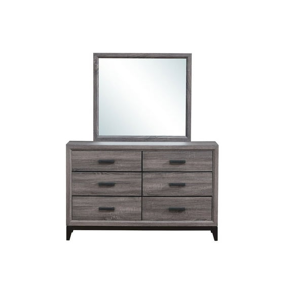 Global Furniture USA Rustic Transitional Kate Foil Grey Mirror, Foil Grey