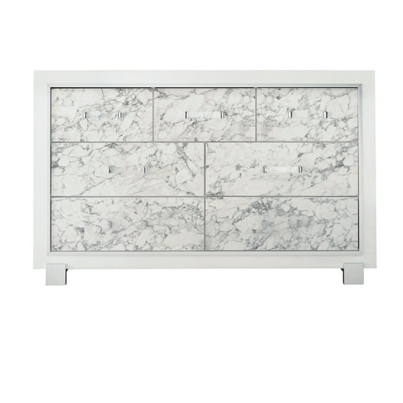 Global Furniture Santorini-Metallic White-Dr, Dresser