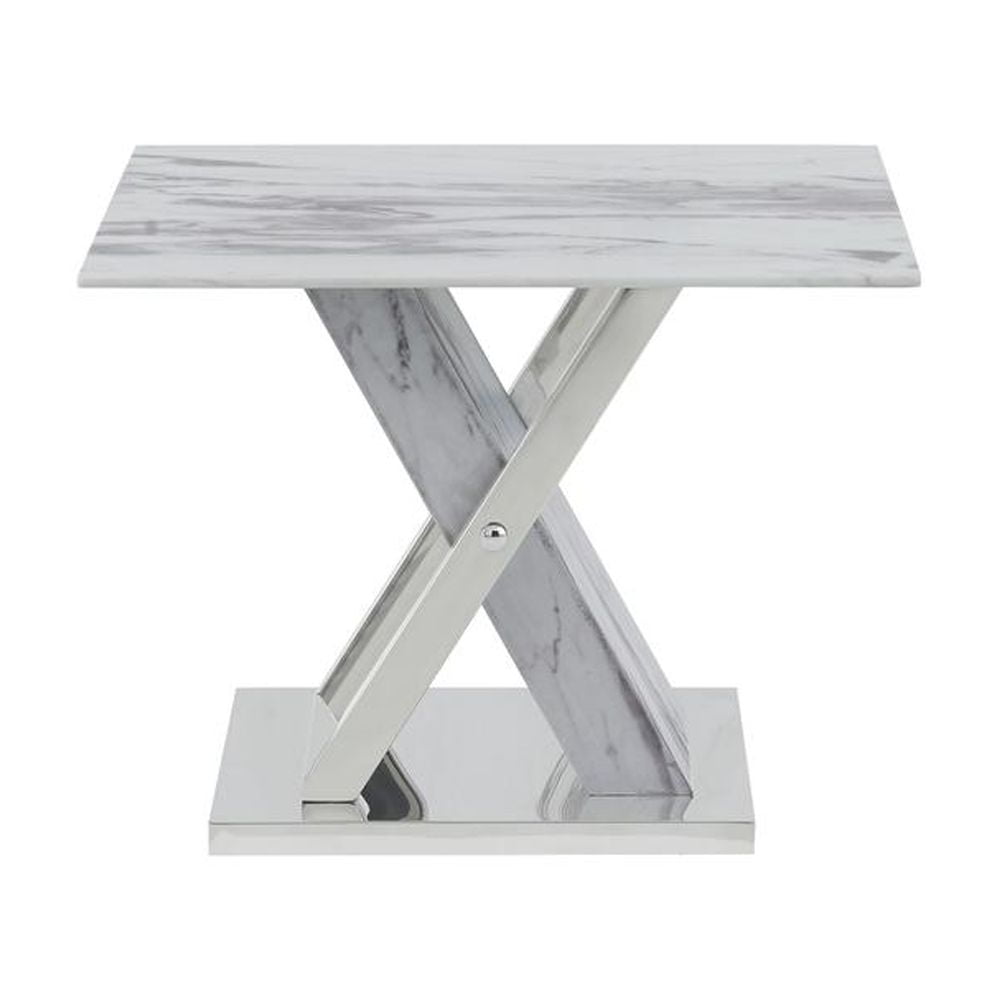 Global Furniture USA Marble Inspired End Table