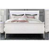 Global Furniture USA Traditional/Modern Charlie White Wood Full Bed with LED