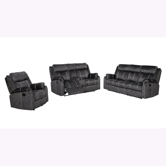 Global Furniture USA Transitional Reclining Sofa/Console Reclining Loveseat/Glider Recliner Set