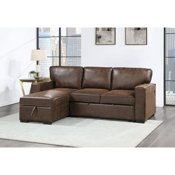 Global Furniture USA U0203 Coffee Fabric Pull Out Sofa Bed