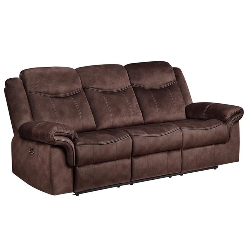 Global Furniture USA U2200 Fabric Power Reclining Sofa Domino Coffee