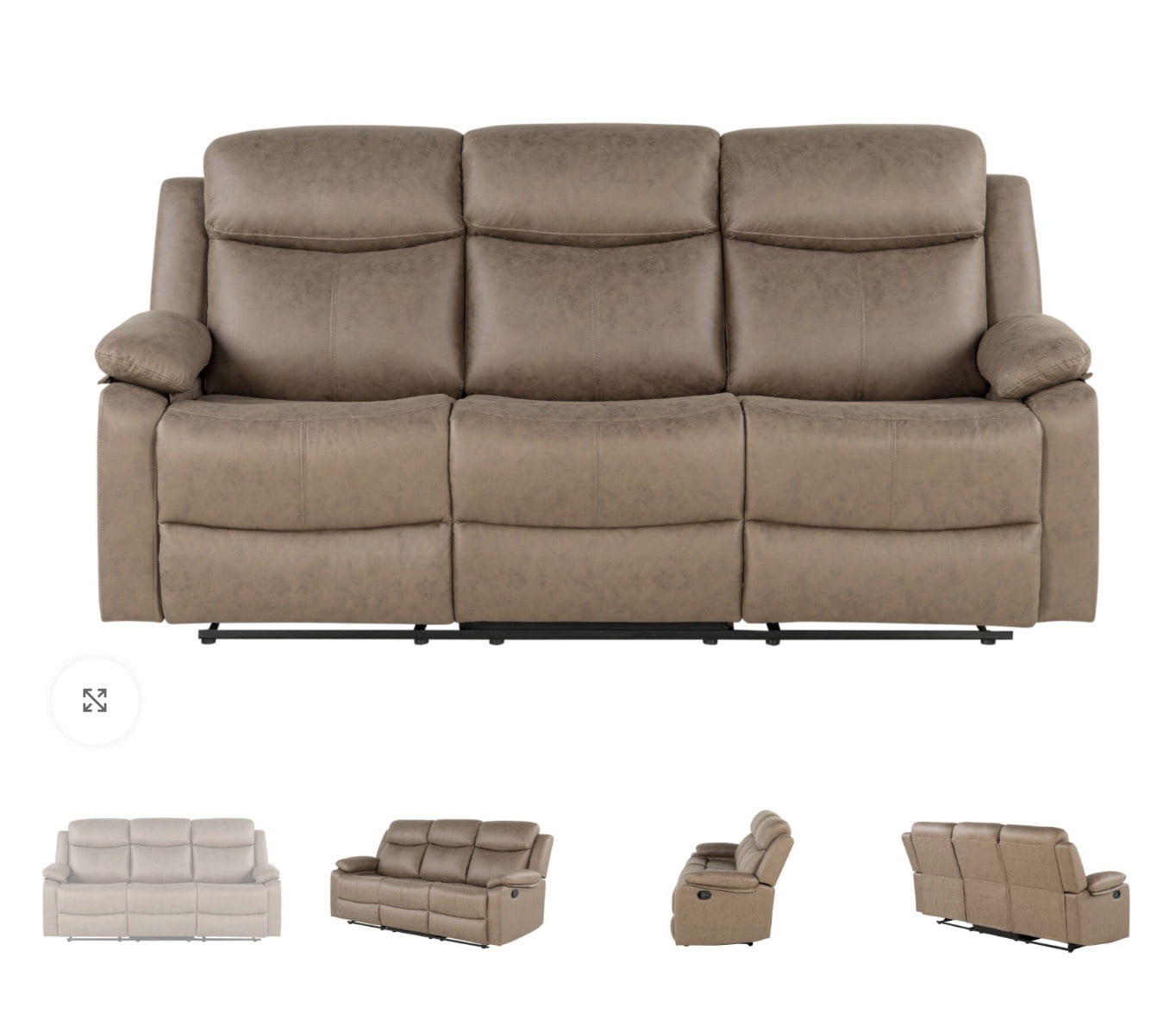 Global Furniture USA U6026 Dark Brown Upholstered Microfiber Reclining Sofa