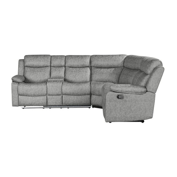 Global Furniture USA U6026 Light Gray Upholstered Fabric Sectional with LED
