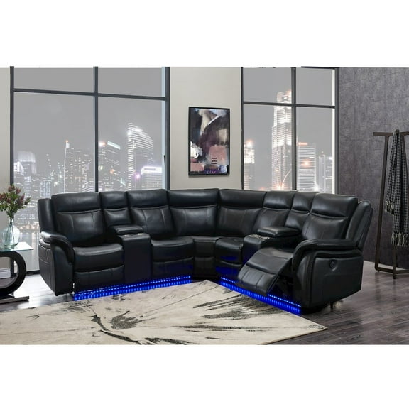Global Furniture USA Contemporary Sectional, Black