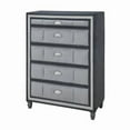 thumbnail image 1 of Global Furniture USA Vanna Dark Gray Upholstered Velvet 5-Drawer Chest, 1 of 4
