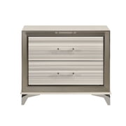 Global Furniture USA Zambrano Modern White Zebra Nightstand