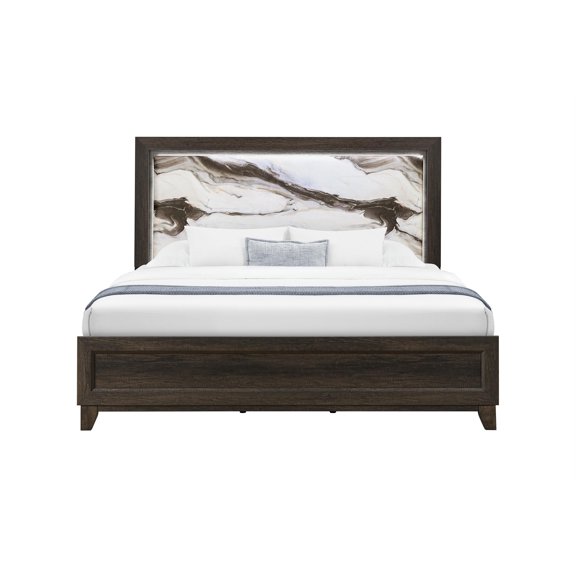Global Furniure Harmony Full Bed with LED in Brown
