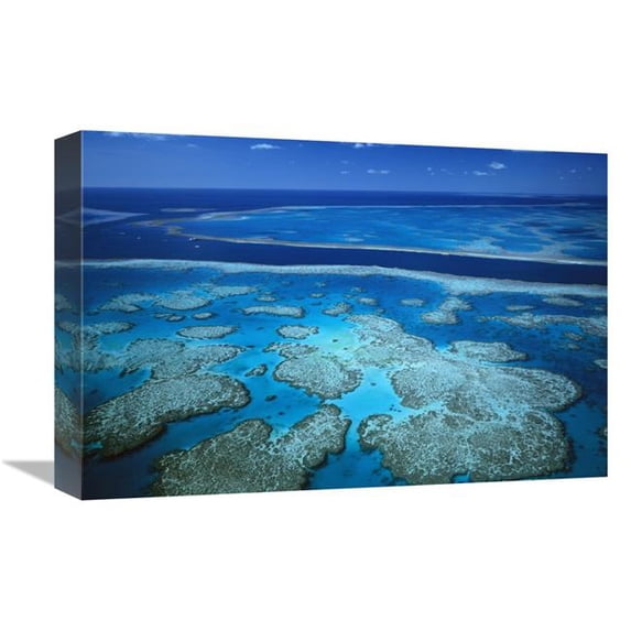 Global Gallery 12 x 18 in. Deep Channel Separating Hardy Reef From Hook Reef - Great Barrier Reef Marine Park - World Heritage Site - Queensland - Australia Art Print - Jean-Paul Ferrero