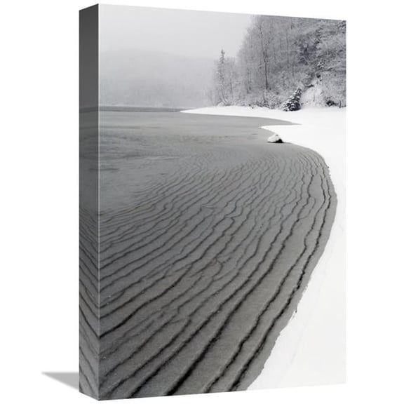 Global Gallery 12 x 18 in. Pleated Ice Along Lake Shore in Winter - Nova Scotia - Canada Art Print - Scott Leslie