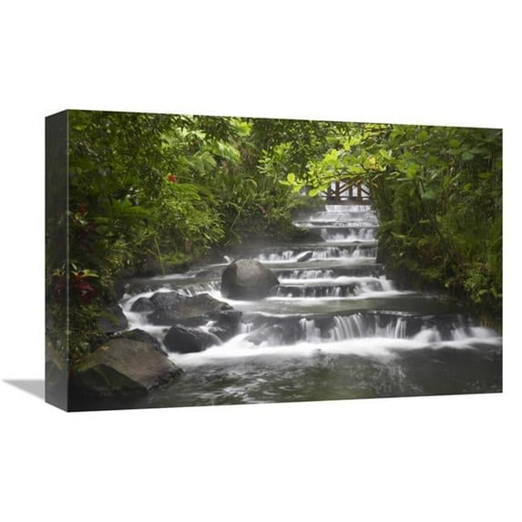 Global Gallery 12 x 18 in. Tabacon River - Cascades & Pools in the Rainforest - Costa Rica Art Print - Tim Fitzharris
