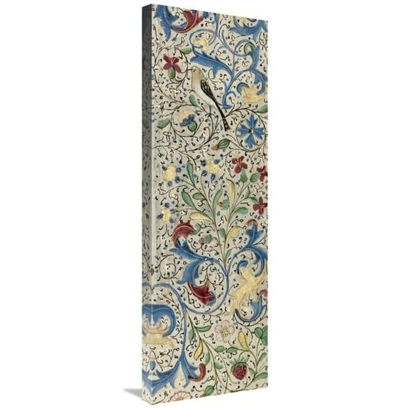 Global Gallery 12 x 36 in. Border Detail - Vertical Panel - Adam & Eve Eating the Forbidden Fruit Art Print - Wilem Vrelant