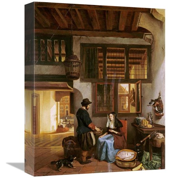 Global Gallery  16 in. A Dutch Interior Art Print - Hubertus Van Hove