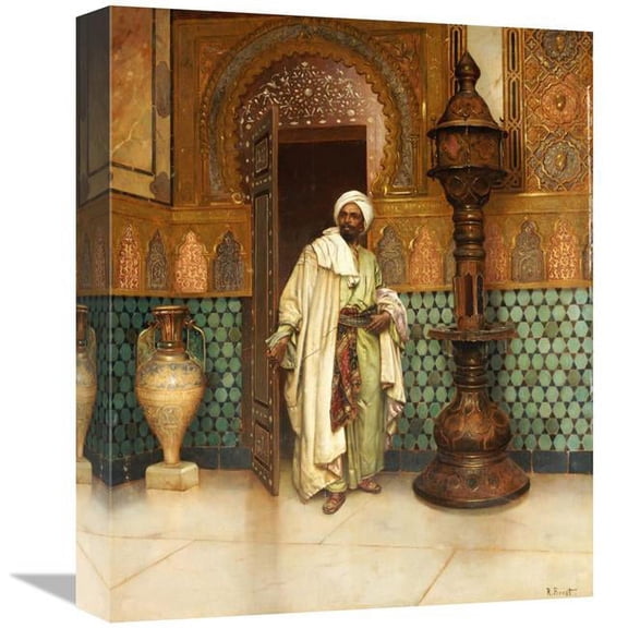 Global Gallery 16 in. An Arab in a Palace Interior Art Print - Rudolf Ernst
