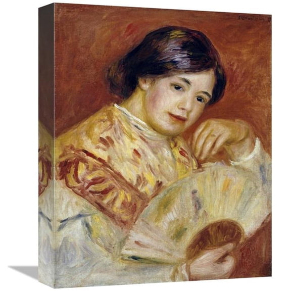 Global Gallery 16 in. Coco with a Japanese Fan Art Print - Pierre-Auguste Renoir