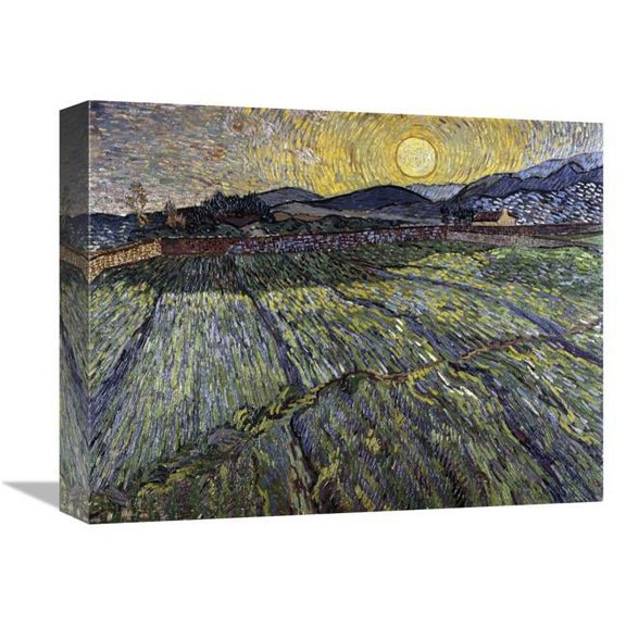 Global Gallery 16 in. Enclosed Field with Rising Sun - Saint-Remy Art Print - Vincent Van Gogh