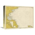 thumbnail image 1 of Global Gallery  16 in. Nautical Chart - Massachusetts Bay CA. 1970 - Sepia Tinted Art Print - NOAA Historical Map & Chart Collection, 1 of 1