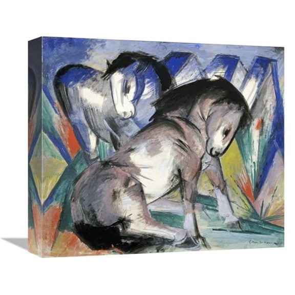 Global Gallery 16 in. Two Horses Art Print - Franz Marc