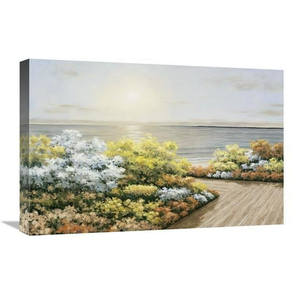 Global Gallery 16 x 24 in. Deck & Flowers Art Print