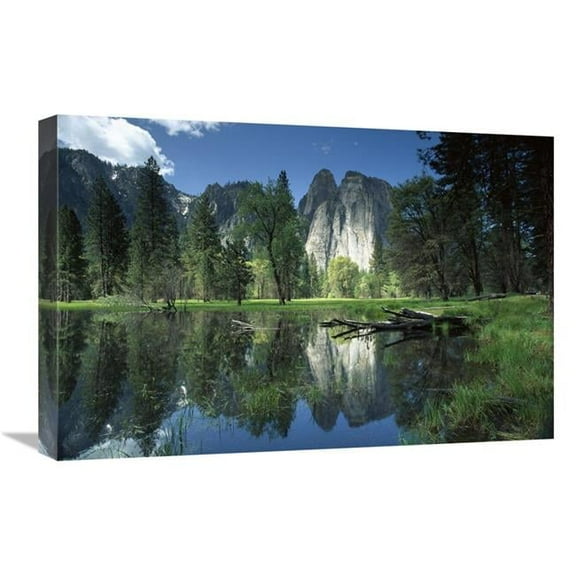 Global Gallery 16 x 24 in. Granite Reflecting in Pool - Yosemite National Park - California Art Print - Tim Fitzharris