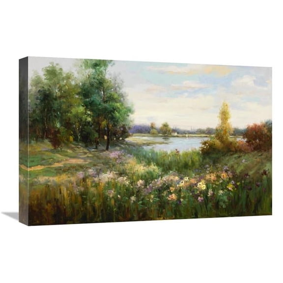Global Gallery 16 x 24 in. Spring Flowers & Vista Art Print - Witmer