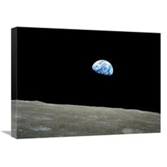 Global Gallery 18 x 24 in. Earthrise, Apollo 8, December 24, 1968 Art Print - NASA