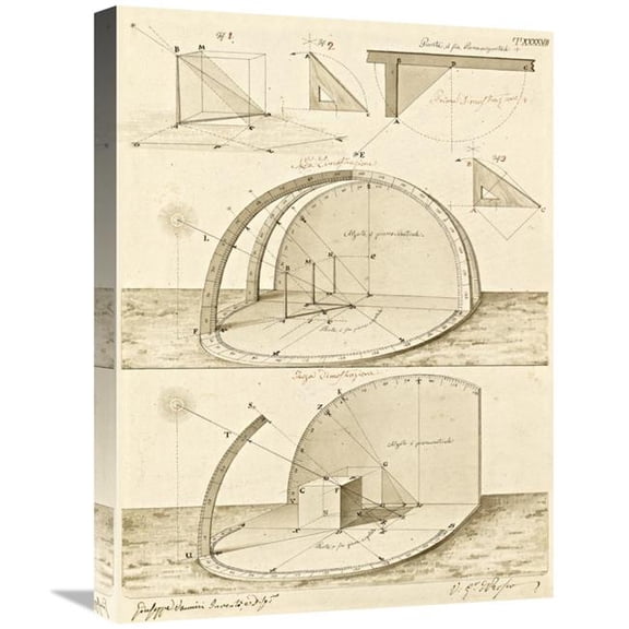 Global Gallery  18 x 24 in. Plate 47 for Elements of Civil Architecture - CA. 1818-1850 Art Print - Giuseppe Vannini