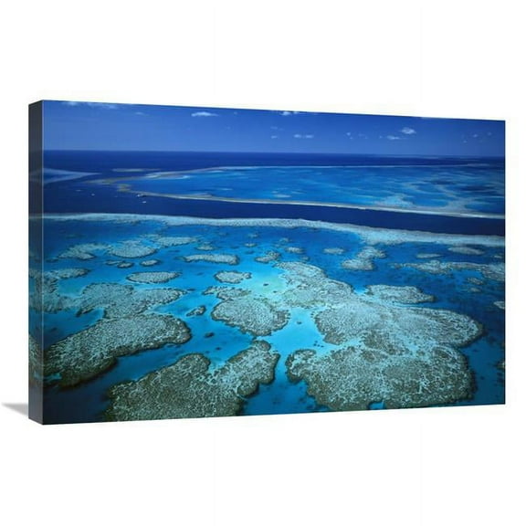 Global Gallery 20 x 30 in. Deep Channel Separating Hardy Reef From Hook Reef - Great Barrier Reef Marine Park - World Heritage Site - Queensland - Australia Art Print - Jean-Paul Ferrero
