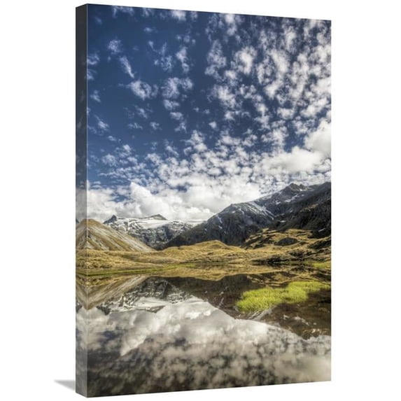 Global Gallery 20 x 30 in. Mount Tyndall - Reflection in Tarn At Cascade Saddle - Mount Aspiring National Park - New Zealand Art Print - Colin Monteath