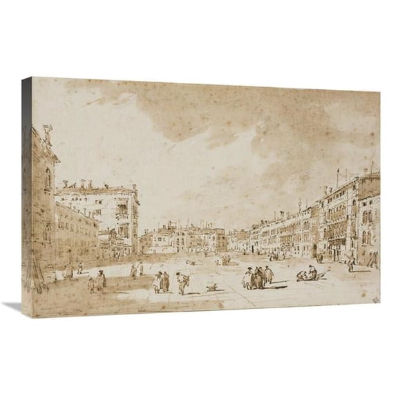 Global Gallery 20 x 30 in. View of Campo San Polo - Venice - CA. 1790 Art Print - Francesco Guardi