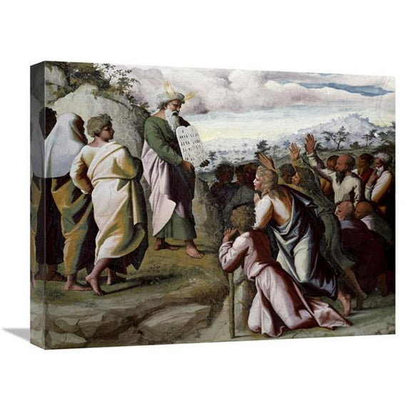 Global Gallery  22 in. Moses Presenting the Ten Commandments Art Print - Raphael