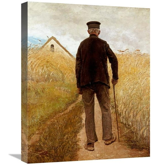 Global Gallery 22 in. Old Man Walking in a Rye Field Art Print - Laurits Andersen Ring