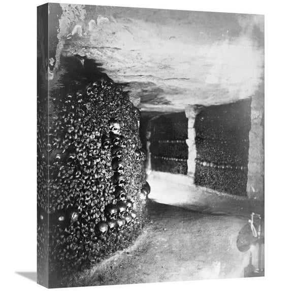 Global Gallery 22 in. Paris - 1861 - View in the Catacombs Art Print - Gaspard Felix Tournachon