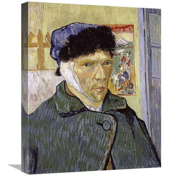 Global Gallery 22 in. Self Portrait with Bandaged Ear Art Print - Vincent Van Gogh