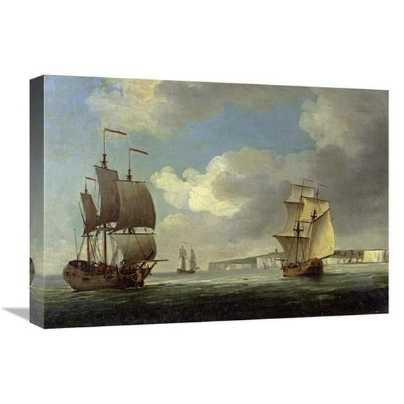 Global Gallery 22 in. Shipping Off the South Coast of England Art Print - Charles Brooking