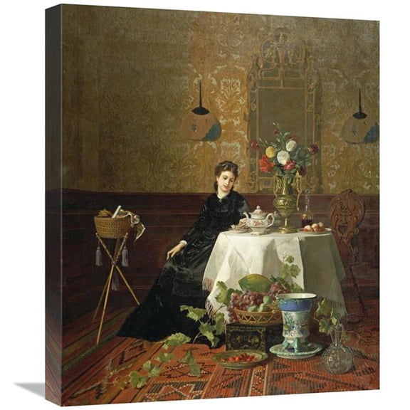 Global Gallery  22 in. Taking Tea Art Print - David Noter